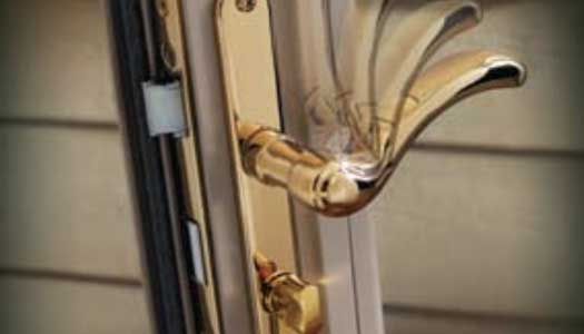 Door handle on glass door