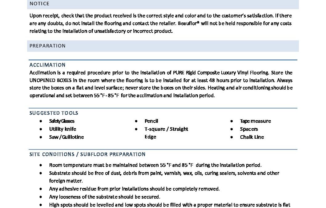beauflor-pure-planks-installation-instructions