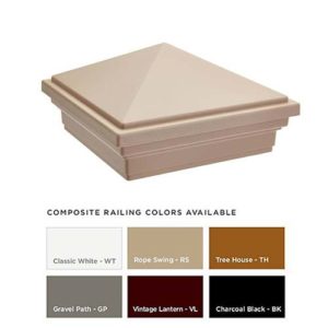 Trex Select® Railing - Pyramid Composite Post Sleeve Cap With Color Options Guide